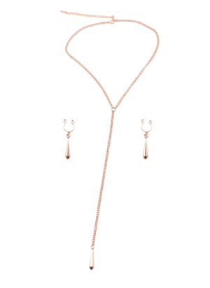 bijoux de corps, pinces de seins goutte et tour de cou chainette - SO-0184